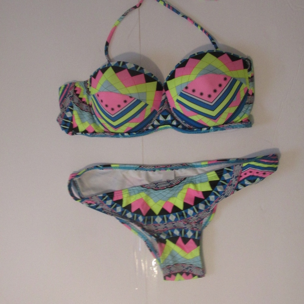 Neon Patterened Bikini NWOT